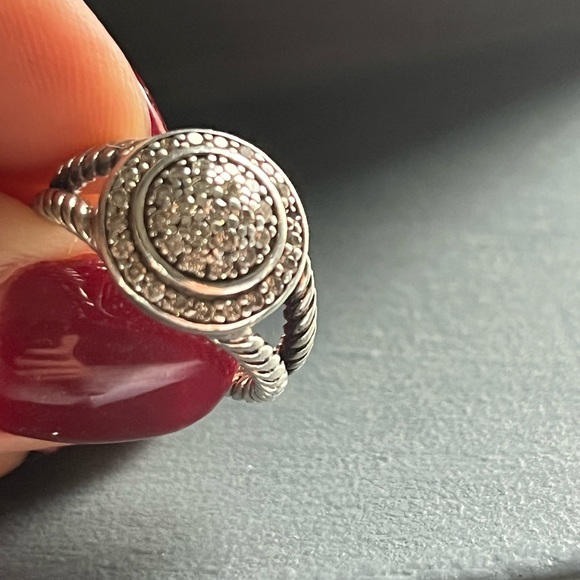 David Yurman Albion round pavé diamond ring size 6 - Picture 4 of 4